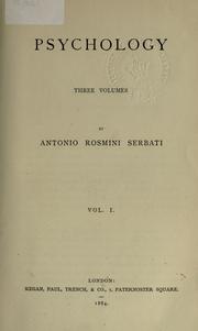 Front cover of Psychology by Antonio Rosmini
