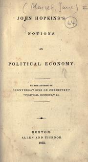 Cover of John Hopkins's notions on political economy by Jane Haldimand Marcet