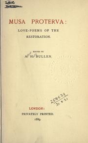 Cover of Musa proterva by Arthur Henry Bullen