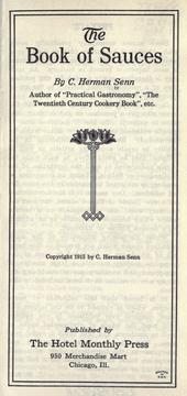 Front cover of The book of sauces by Charles Herman Senn