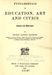 Front cover of Fundamentals in education, art and civics by George Lansing Raymond