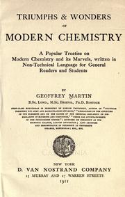 Front cover of Triumphs & wonders of modern chemistry by Martin, Geoffrey
