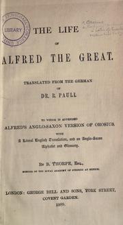 Cover of The life of Alfred the Great by Reinhold Pauli