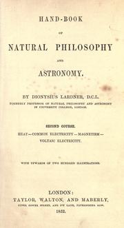Front cover of Hand-book of natural philosophy and astronomy by Dionysius Lardner