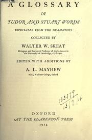 Cover of Glossary of Stuart and Tudor Words/ Anglistica and Americana Series Number Four by Walter W. Skeat