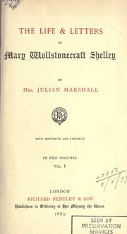 Front cover of The life & letters of Mary Wollstonecraft Shelley by Marshall, Julian Mrs.