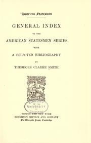 Cover of General index to the American statesmen series by Theodore Clarke Smith