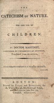 Cover of Katechismus der natuur by J. F. Martinet