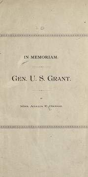 Front cover of In memoriam - Gen. U.S. Grant by Azalia E. Osgood