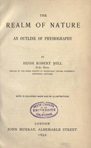 Front cover of The realm of nature by Hugh Robert Mill