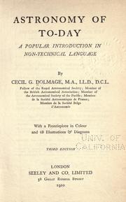 Front cover of Astronomy of to-day by Cecil Goodrich Julius Dolmage