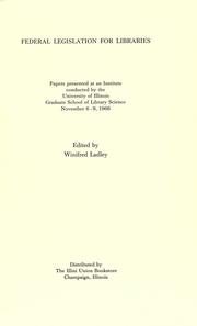 Front cover of Federal legislation for libraries by Allerton Park Institute (13th 1966)