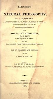 Front cover of Elements of natural philosophy by E. S. Fischer