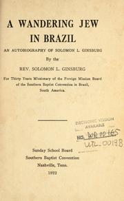 Front cover of A wandering Jew in Brazil by Solomon L. Ginsburg