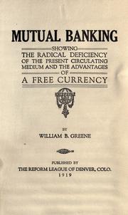 Cover of Mutual banking by Greene, William Batchelder