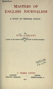 Cover of Masters of English journalism by T. H. S. Escott