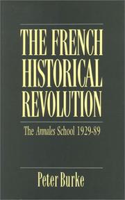 Front cover of The French historical revolution by Peter Burke