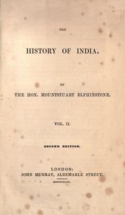 Front cover of The history of India by Mountstuart Elphinstone
