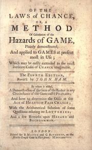 Front cover of Of the laws of chance by Ham, John mathematician