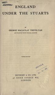 Front cover of England under the Stuarts by George Macaulay Trevelyan