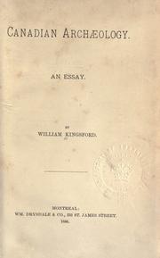 Front cover of Canadian archaeology by William Kingsford