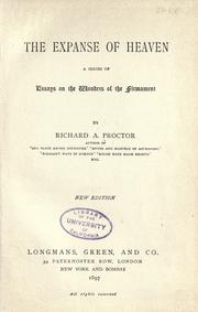 Front cover of The expanse of heaven by Richard A. Proctor