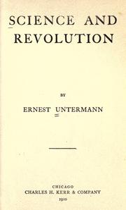 Cover of Science and revolution by Ernest Untermann