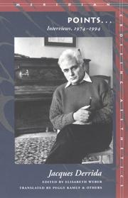 Front cover of Points...: Interviews, 1974-1994 (Meridian: Crossing Aesthetics) by Jacques Derrida