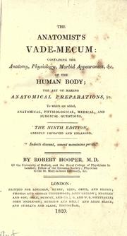 Cover of The anatomist's vade-mecum by Robert Hooper M.D.