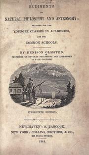 Cover of Rudiments of natural philosophy and astronomy by Denison Olmsted