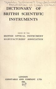 Front cover of Dictionary of British scientific instruments by Scientific Instrument Manufacturers' Association of Great Britain.