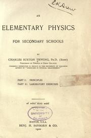 Cover of An elementary physics for secondary schools by Charles B. Thwing