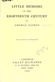 Cover of Little memoirs of the eighteenth century by George Paston