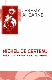 Front cover of Michel de Certeau by Jeremy Ahearne
