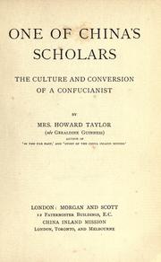 Front cover of One of China's scholars by Mary Geraldine Guinness Taylor