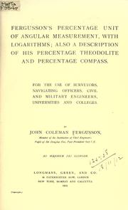 Front cover of Percentage unit of angular measurement, with logarithms by John Coleman Fergusson