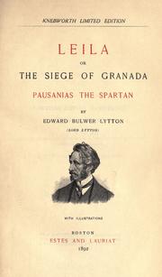 Cover of Leila by Edward Bulwer Lytton, Baron Lytton