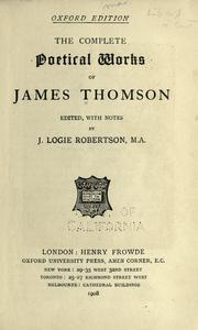 Front cover of The complete poetical works of James Thomson by James Thomson