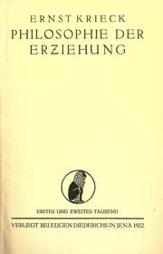 Front cover of Philosophie der Erziehung. -- by Krieck, Ernst