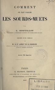Front cover of Comment on fait parler les sourds-muets. -- by L. Goguillot