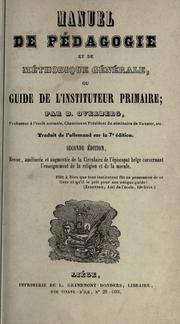 Front cover of Manuel de pedagogie et de methodique generale by Overberg, Bernhard