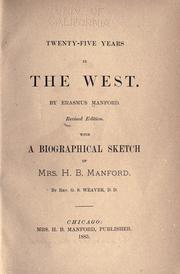 Front cover of Twenty-five years in the West by Erasmus Manford