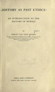 Cover of History as past ethics by P. V. N. Myers
