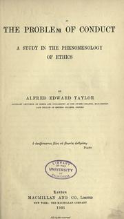 Cover of The problem of conduct by A. E. Taylor