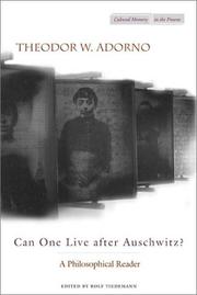 Cover of Can One Live After Auschwitz? by Theodor W. Adorno