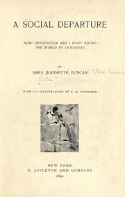 Cover of A social departure by Sara Jeannette Duncan