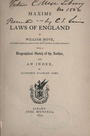 Cover of Maxims of the laws of England by William Noy