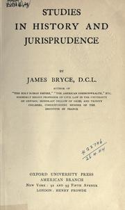 Front cover of Studies in history and jurisprudence by James Bryce