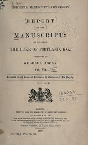 Cover of The manuscripts of His Grace the Duke of Portland by Great Britain. Royal Commission on Historical Manuscripts.