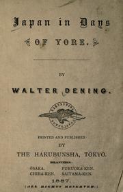 Front cover of Japan in days of yore by Walter Dening